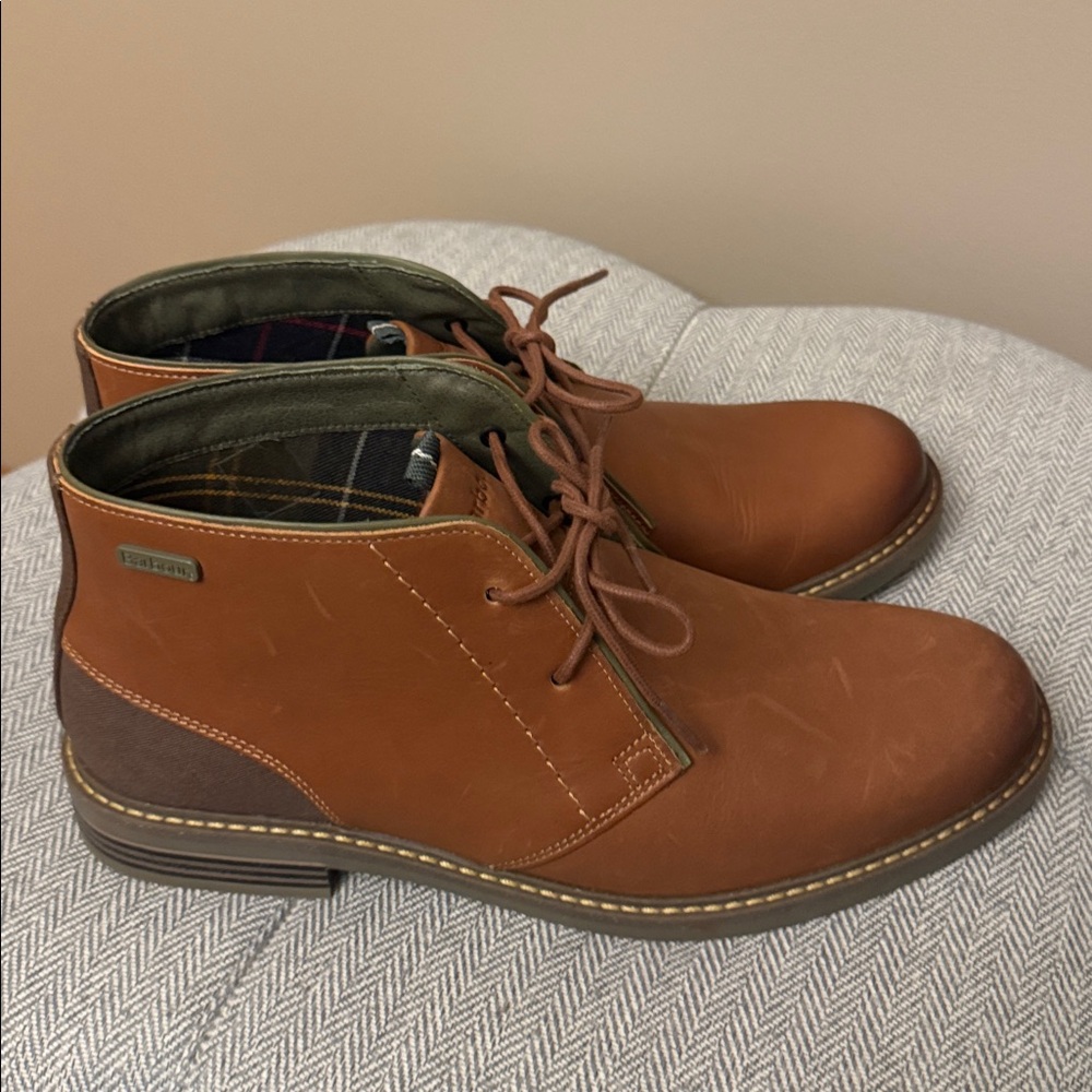 NEW Barbour Tan Brown Leather Chukka Boots for Men